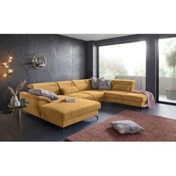 sit&more Wohnlandschaft, 12 cm Fußhöhe, Sitztiefenverstellung, wahlweise in 2 Fußfarben