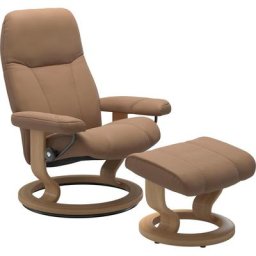 Stressless® Relaxsessel Consul (Set, Relaxsessel mit Hocker), mit Hocker, mit Classic Base, Größe M, Gestell Eiche