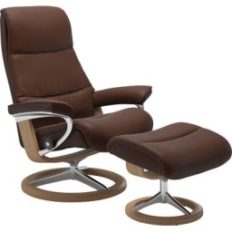 Stressless® Relaxsessel View (Set, Relaxsessel mit Hocker), mit Signature Base, Größe L,Gestell Eiche
