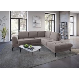 sit&more Ecksofa Bendigo V, inklusive Sitztiefenverstellung, Bodenfreiheit 15 cm, in 2 Fußfarben