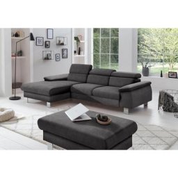 COTTA Polstergarnitur Komaris, (Set), Set: bestehend aus Ecksofa und Hocker, Kopfteilverstellung
