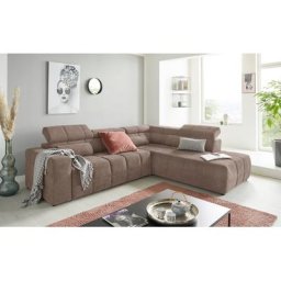 DOMO collection Ecksofa Brandon, inklusive Kopfteilverstellung, wahlweise mit Sitztiefenverstellung