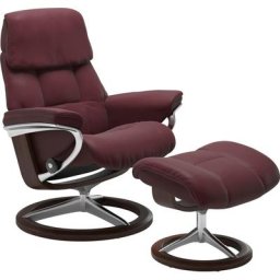 Stressless® Relaxsessel Ruby (Set, Relaxsessel mit Hocker), mit Signature Base, Größe M, Gestell Eiche, Wenge, Braun & Schwarz