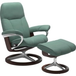 Stressless® Relaxsessel Consul (Set, Relaxsessel mit Hocker), mit Hocker, mit Signature Base, Größe S, Gestell Eiche