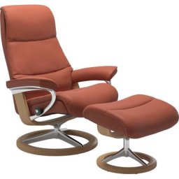 Stressless® Relaxsessel View (Set, Relaxsessel mit Hocker), mit Signature Base, Größe M,Gestell Eiche