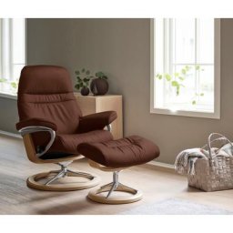 Stressless® Relaxsessel Sunrise (Set, Relaxsessel mit Hocker), mit Signature Base, Größe M, Gestell Eiche