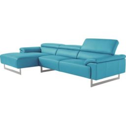 Egoitaliano Ecksofa Malika, mit Recamiere, inkl. Kopfteilverstellung und chromfarbenen Metallfüßen