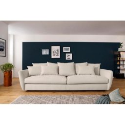 Home affaire 3,5-Sitzer Douville, inkl. 5 Rücken-und 3 Zierkissen mit schwarze Kunststoff Füße