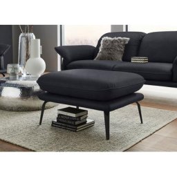 W.SCHILLIG Hocker sherry, Metallfüße in Schwarz pulverbeschichtet, Breite 82 cm