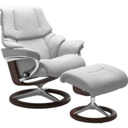 Stressless® Relaxsessel Reno (Set, Relaxsessel mit Hocker), mit Hocker, mit Signature Base, Größe S, M & L, Gestell Braun