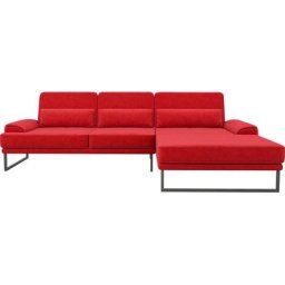 GALLERY M branded by Musterring Ecksofa Viola, mit Sitztiefenverstellung, mit Metallkufe, inklusive Nierenkissen