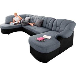 DOMO collection Wohnlandschaft Flores, wahlweise mit Bettfunktion, wahlweise mit Federkern