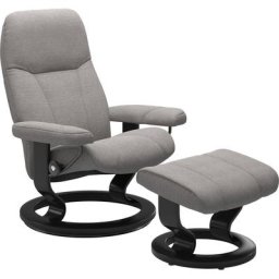 Stressless® Relaxsessel Consul (Set, Relaxsessel mit Hocker), mit Hocker, mit Classic Base, Größe S, Gestell Schwarz