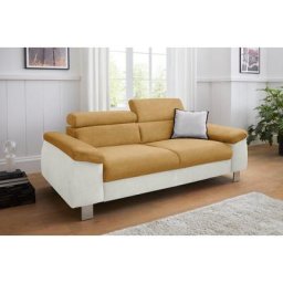 COTTA Polstergarnitur Komaris, (Set), Set: bestehend aus 3-Sitzer und Hocker, inklusive Kopfteilverstellung