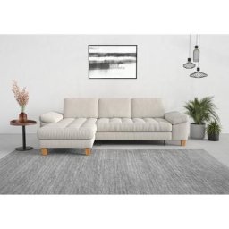 sit&more Ecksofa, mit Recamiere, mit oder ohne Bettfunktion, Bettkasten, Füße Eiche