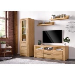 Woltra Wohnwand Zara, (Set, 4-St), teilmassives Holz