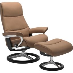 Stressless® Relaxsessel View (Set, Relaxsessel mit Hocker), mit Signature Base, Größe L,Gestell Schwarz