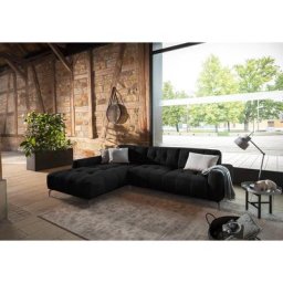 W.SCHILLIG Ecksofa wilson, Spar-Set, inklusive Hocker, mit Absteppungen, Füße Schwarz, Breite 292 cm