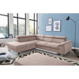 COTTA Polstergarnitur Komaris, (Set), Set: bestehend aus Ecksofa und Hocker, Kopfteilverstellung
