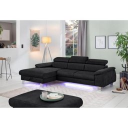 COTTA Polstergarnitur Komaris, (Set), Set: bestehend aus Ecksofa und Hocker, Kopfteilverstellung