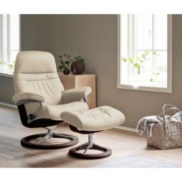 Stressless® Relaxsessel Sunrise (Set, Relaxsessel mit Hocker), mit Signature Base, Größe M, Gestell Braun