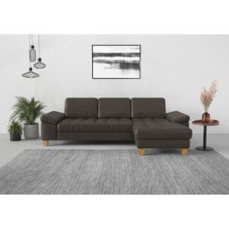 sit&more Ecksofa, mit Recamiere, mit oder ohne Bettfunktion, Bettkasten, Füße Eiche