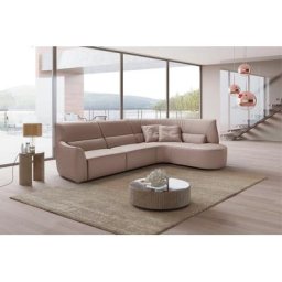 Egoitaliano Ecksofa Puffy, mit Ottomane, wahlweise mit und ohne elektrischer Relaxfunktion