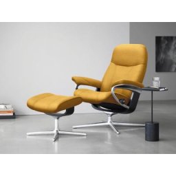 Stressless® Fußhocker Consul, mit Cross Base, Größe S, M & L, Holzakzent Schwarz