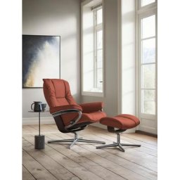 Stressless® Relaxsessel Mayfair (Set, Relaxsessel mit Hocker), mit Hocker, mit Cross Base, Größe S, M & L, Holzakzent Wenge