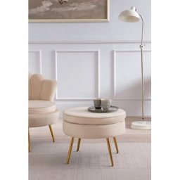 SalesFever Polsterhocker Clam, mit hohem Sitzkissen