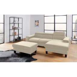 COTTA Polstergarnitur Morven, (Set), Set: bestehend aus Ecksofa und Hocker, Kopfteilverstellung