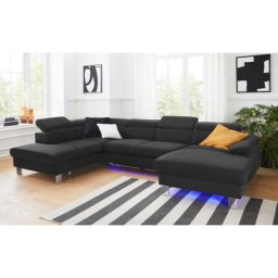 COTTA Polstergarnitur Komaris, (Set), Set: bestehend aus Wohnlandschaft und Hocker, Kopfteilverstellung