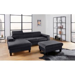 COTTA Polstergarnitur Morven, (Set), Set: bestehend aus Ecksofa und Hocker, Kopfteilverstellung