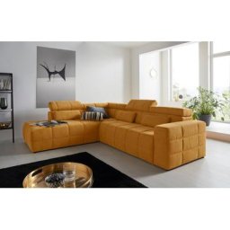 DOMO collection Ecksofa Brandon, inklusive Kopfteilverstellung, wahlweise mit Sitztiefenverstellung