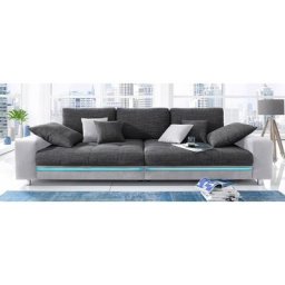 Mr. Couch Big-Sofa Tobi, wahlweise mit Kaltschaum (140kg Belastung/Sitz) und RGB-Beleuchtung