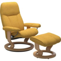 Stressless® Relaxsessel Consul (Set, Relaxsessel mit Hocker), mit Hocker, mit Classic Base, Größe M, Gestell Eiche