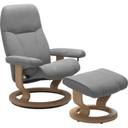 Stressless® Relaxsessel Consul (Set, Relaxsessel mit Hocker), mit Hocker, mit Classic Base, Größe S, Gestell Eiche