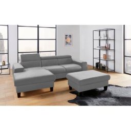 COTTA Polstergarnitur Morven, (Set), Set: bestehend aus Ecksofa und Hocker, Kopfteilverstellung