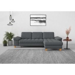 sit&more Ecksofa, mit Recamiere, mit oder ohne Bettfunktion, Bettkasten, Füße Eiche