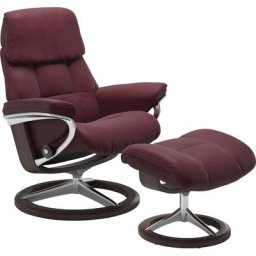 Stressless® Relaxsessel Ruby (Set, Relaxsessel mit Hocker), mit Signature Base, Größe S, Gestell Eiche, Wenge, Braun & Schwarz
