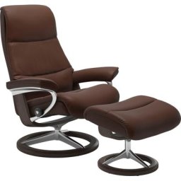 Stressless® Relaxsessel View (Set, Relaxsessel mit Hocker), mit Signature Base, Größe M,Gestell Wenge
