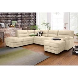 COTTA Polstergarnitur, (Set), Set: bestehend aus Wohnlandschaft und Hocker, wahlweise Bettfunktion