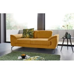 sit&more 2-Sitzer, 15 cm Fußhöhe, Sitztiefenverstellung, wahlweise Kopfteilverstellung