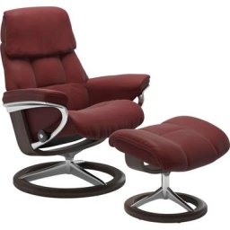 Stressless® Relaxsessel Ruby (Set, Relaxsessel mit Hocker), mit Signature Base, Größe M, Gestell Eiche, Wenge, Braun & Schwarz