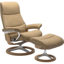 Stressless® Relaxsessel View (Set, Relaxsessel mit Hocker), mit Signature Base, Größe M,Gestell Eiche