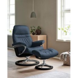 Stressless® Relaxsessel Sunrise (Set, Relaxsessel mit Hocker), mit Signature Base, Größe M, Gestell Schwarz