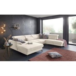 sit&more Wohnlandschaft, 12 cm Fußhöhe, Sitztiefenverstellung, wahlweise in 2 Fußfarben