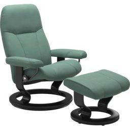 Stressless® Relaxsessel Consul (Set, Relaxsessel mit Hocker), mit Hocker, mit Classic Base, Größe S, Gestell Schwarz