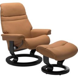 Stressless® Relaxsessel Sunrise (Set, Relaxsessel mit Hocker), mit Classic Base, Größe L, Gestell Schwarz