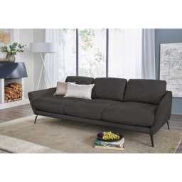 W.SCHILLIG Big-Sofa softy, mit dekorativer Heftung im Sitz, Füße schwarz pulverbeschichtet